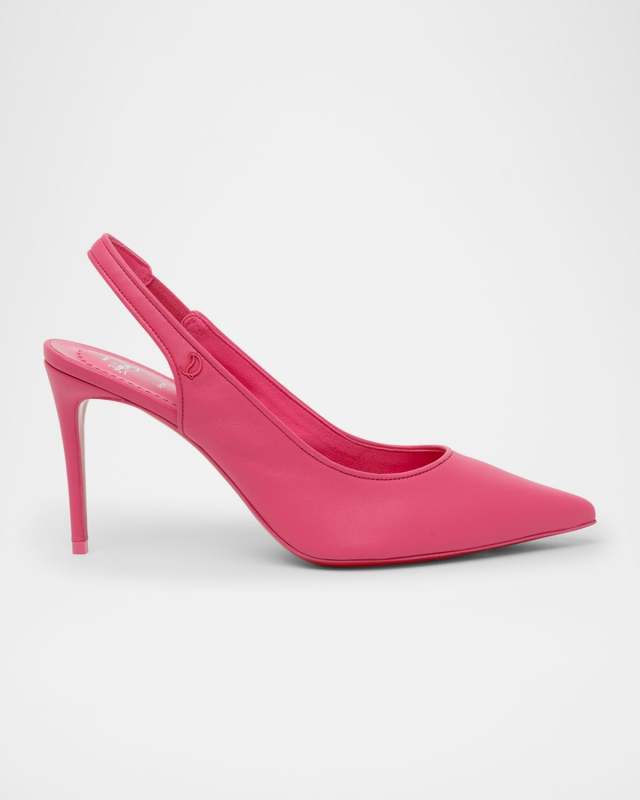 Sporty Kate Leather Red Sole Slingback Pumps